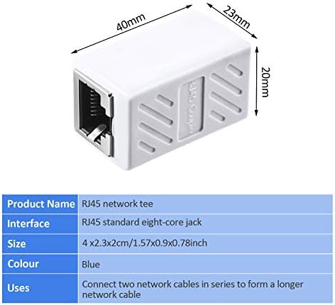 10 Pieces RJ45 Coupler, Ethernet Extension Adapter Network Connector for Cat7/Cat6/Cat5e/Cat5 Ethernet Network Cable Coupler Female to Female (White)
