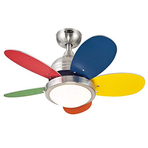 Westinghouse Lighting 7223600 Roundabout Indoor Ceiling Fan with Light, 30 Inch, Brushed Nickel by Westinghouse - Used condition - US$86.60