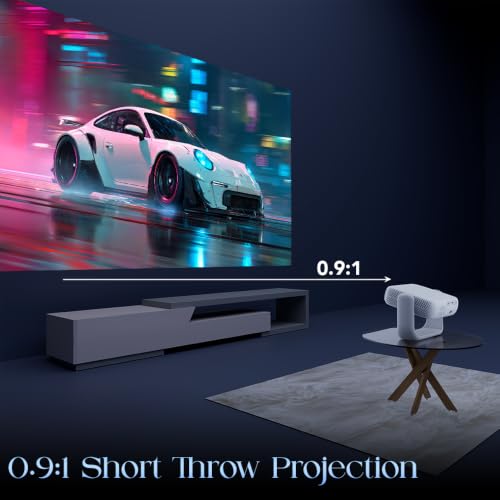 Image of WZATCO Yuva Prime, Android 14, Auto Focus Smart Projector, 1080P & 4K Support, Ultra Short Throw, Rotatable Design, Netflix, Prime etc, 11000 Lumens, WiFi 6 & BT, Screen Mirroring, 720P Native, White
