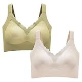 Necalisi Push up BH grün+weiß Sport BH Starker Halt Gepolstert Lauf Fitness Yoga Bra büstenhebe Damen 110C