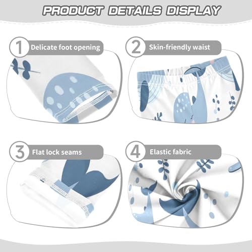 Bolaz Toddler Girls Leggings Printed Yoga Pants Leggings Painting Blue Whales for Kids3