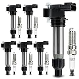 UF569 Ignition Coil &12622561 Double Iridium Spark Plug For Buick Allure Enclave LaCrosse/Cadillac ATS XTS CTS SRX STS/Chevy Impala Malibu Equinox Traverse/GMC Canyon Acadia Terrain/Saturn/Suzuki