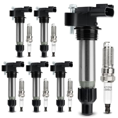 Image of UF569 Ignition Coil &12622561 Double Iridium Spark Plug For Chevy Equinox | Malibu Traverse Impala /GMC Acadia Terrain Canyon /Buick Enclave LaCrosse Allure /Cadillac SRX CTS XTS ATS STS /Saturn /Suzuki