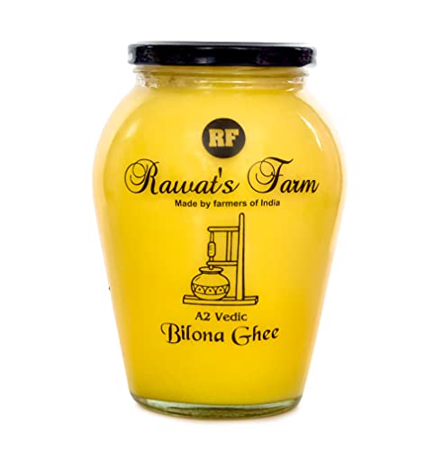 Image of Rawat's Farm A2 Vedic Bilona Cow Ghee 1000 ml | Glass Jar | Curd Churned Bilona Ghee | Government Laboratory Passed | 100% Natural | Immunity Booster | Good for Heart |