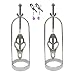 Clover Nipple Clamps Breasts Cage - Heavy Duty Flirt Metal Clover Breasts Cage Torture Nipple Clips (Silver)