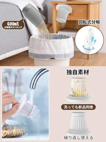 QWIGOFU 掃除機 コードレス 10000pa 強力吸引 スティッククリーナー 軽量 スティック 上下90°可動 HEPA多層フィルター 低騒音 スティッククリーナー カーテン/ソファ/車に適用 家庭用 車用掃除機 年末お掃除 F6601 の商品画像 6