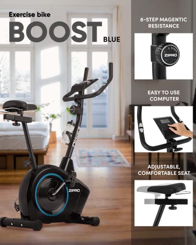 Zipro Hometrainer, ergometer, fitnessbikes, magnetische fietstrainer, ergometer fiets tot 120 kg, indoor fiets, trainingsfiets voor thuis, fiets-gometer, werkt op batterijen - Afbeelding 4