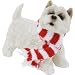 Sandicast West Highland White Terrier with Red and White Scarf Christmas Ornament