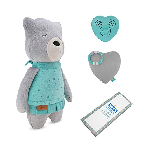 Szumisie White Noise Machine à bruit en peluche LENA - Doudou apaisant avec capteur de cri et mode non stop - Convient dès la naissance + instructions en anglais + guide de naissance NHS