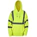 SHORFUNE High Visibility Sweatshirt with Pocket and Reflective Strips, Yellow, Meets ANSI/ISEA Standards, XL