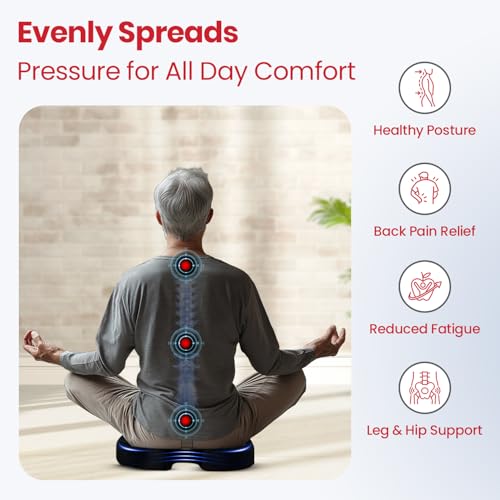 Image of AGEasy (Max Group) Coccyx Cushions for Office & Car, Durable Memory Foam Coccyx Cushion for Tailbone Pain Relief Cushion for Sciatica, Breathable Fabric & Machine Washable Cover