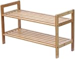 Étagère à chaussures empilable en bambou Oceanstar 2 niveaux, Brun, SR1309