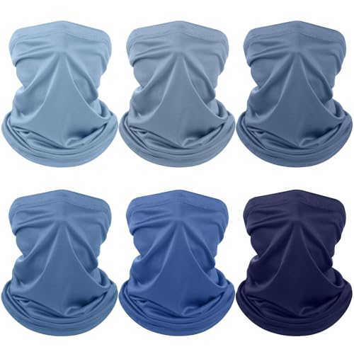 Image of Geyoga 6 Pcs Summer UV Protection Cooling Neck Gaiter Scarf Face Clothing Neck Gaiter Mask Sunscreen Breathable Bandana