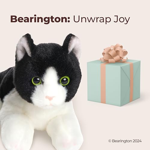 Image of Bearington Lil' Domino Tuxedo Cat Plush - 8 inch Realistic Black and White Stuffed Animal with Soft Fur and Lifelike Details - Adorable Kitty Stuffy Gift for Kids, Toddlers, and Kitten Lovers