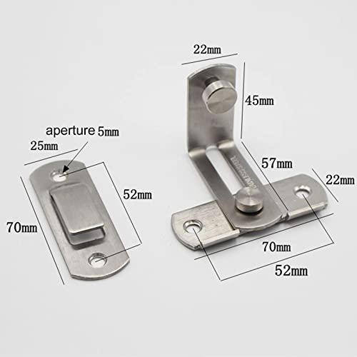 Rozekean Flip Barn Door Lock Latch 90 Degree Safety Gate Latch Right Angle Sliding Door Bolt Stainless Steel,Brushed Finish #TOP1