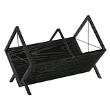 YINMIT Vinyl Record Holder - 80-100 LP Vinyl Record Storage Rack, Quick Assembly Display, Retro Style Organizer for Magazine, Book, Files, Albums (Black, 1 Tier)