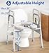 HOMLAND Raised Toilet Seat with Handles, Toilet Seat Riser for Seniors, Adjustable Height & Width, 400lb Elevated Handicap Toilet Seat, Fit Any Toilet, Grey