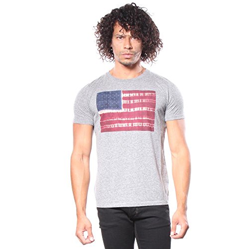 Lucky Brand Men's Tye Dye Flag Tee, Grey, X-Large