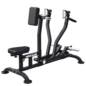 MAXXUS Rudermaschine - Verstellbar, 140x96x110 cm, für 30/31 und 50/51mm Hantelscheiben, bis 200 kg, rutschfeste Füße, Schwarz - Rückentrainer, Rudergerät für Zuhause, Krafttraining