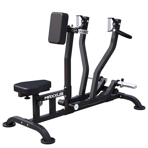 MAXXUS Rudermaschine - Verstellbar, 140x96x110 cm, für 30/31 und 50/51mm Hantelscheiben, bis 200 kg, rutschfeste Füße, Schwarz - Rückentrainer, Rudergerät für Zuhause, Krafttraining