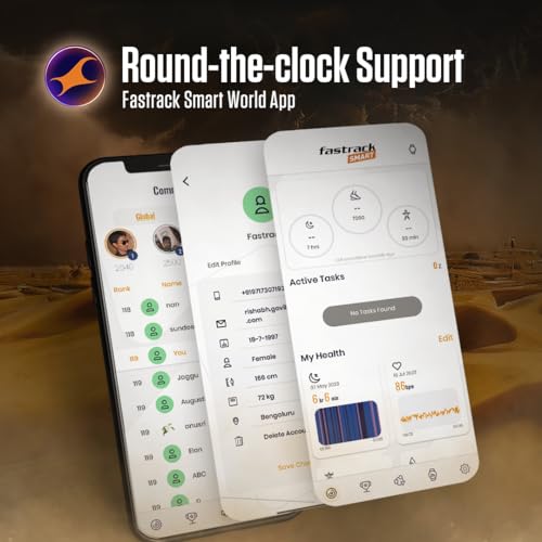 Fastrack Active Rugged Smartwatch with 1.83" UltraVU HD Display|SingleSync BT Calling|Functional Crown|100+ Sports Modes|AI Coach|Auto Multisport Recognition|AI Voice Assistant|24x7 Health Suite|IP68