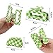 Whaline 6 Pack Checkered Hair Claw Clips Rectangle Semicircle Hair Barrettes Claw Colorful Plaid Non-Slip Strong Hold Catch Hair Clips Jumbo Hair Styling Accessories for Women Girls Thin Thick Hair