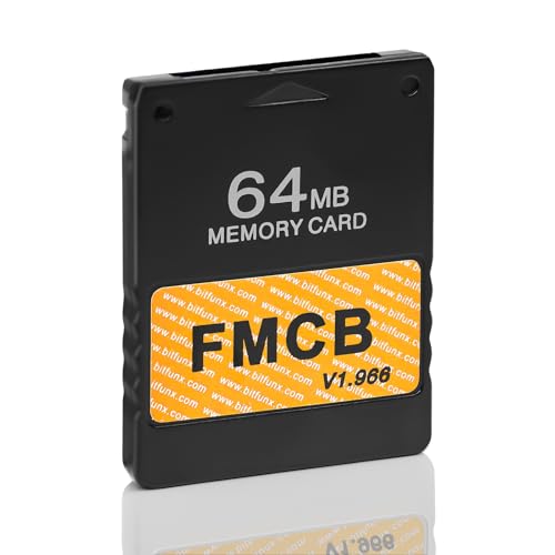 GuileKeys Free McBoot PS2 Memory Card, 64MB FMCB Memory Card for PS2 Fat Console, Runs Games in USB Hard Drive or Hard Disk, Video Game Adapter with No Lag, Plug & Play (v1.966)