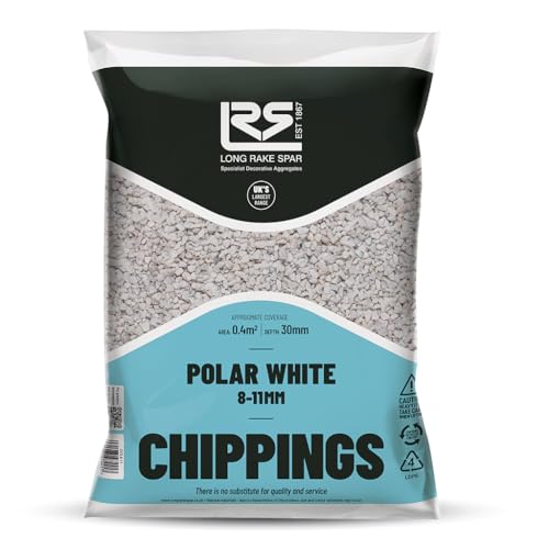 Suregreen Polar White Chippings 811mm | 20kg Bag of Decorative Gravel Garden Stones & Pebbles Ideal for Driveways Paths Borders Landscaping & Outdoor Features