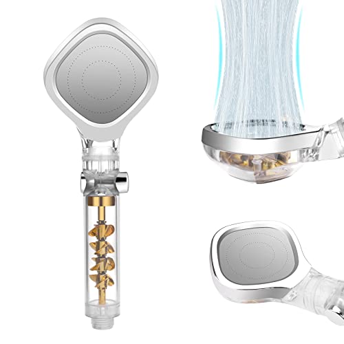 Vicloon Shower Head, Handheld Shower Head, Universal Water Saving Shower Head High-Pressure Propeller Showerspa, Handheld Standard Shower Head for Adults Children Pets Home and Gym Use