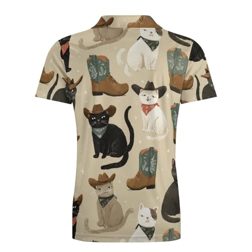 Boys' Classic Polo Shirts Short Sleeve Moisture-Wicking Golf & Tennis Shirts for Youth Teens Western Cowboy Cat 5