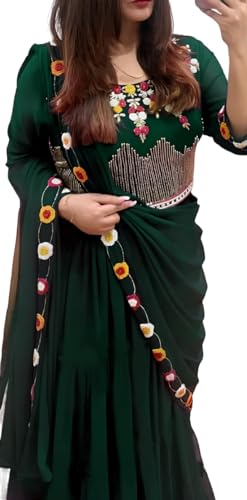 Image of Women's Sequins Thread Embroidered Georgette Semi Stitched Lehenga Choli With Dupatta (5124-Women-Lehenga-Choli-Latest)