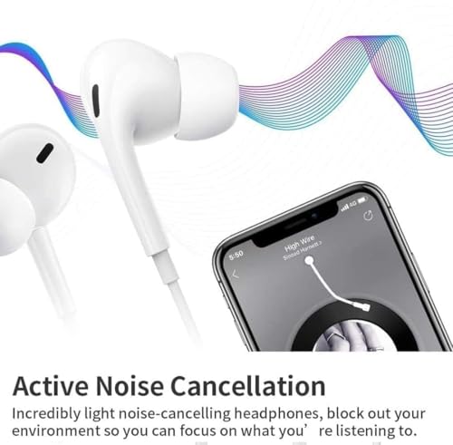 Image of Earphones Earbuds with Wired Lightning Headphones Ear Pods with Microphone & Remote Noise Cancelling in-Ear Headset Control for iPhone 14 /14 Plus /14 Pro Max /13 /13 Mini /12 /11 /X /XR /XS /SE /8 /7 /iOS01