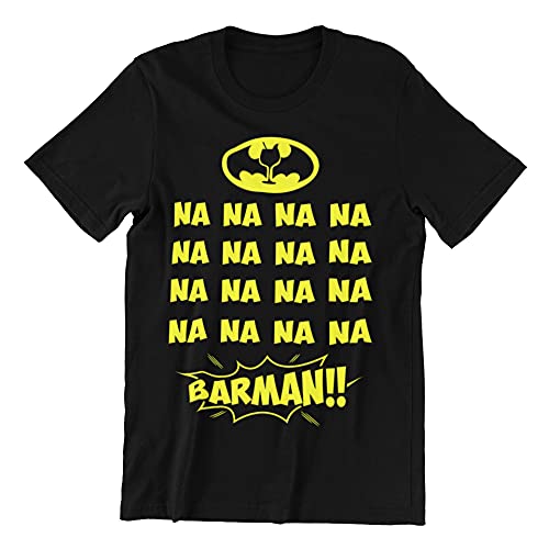 Vulfire T Shirt Barman Uomo, Maglietta Uomo Na Na Na Na Barman, Kit Barman Professionale Accessori Bar, Magliette Uomo Divertenti, Kit Cocktail Attrezzatura Barman (Nero, L)