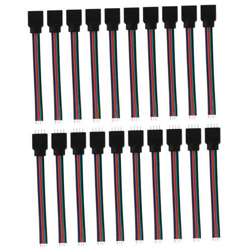 Conector LED de 4 pines para tira RGB 5050 kit de 40 adaptadores macho y hembra sin soldadura