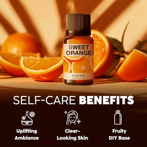 Image of 100% Pure Sweet Orange Oil - 0.34 Fl Oz Sweet Orange Essential Oil for Hair, Skin, Diffuser, Aromatherapy & DIY Soap Making Scent