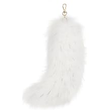 Uposao Fluffy Fox Tail Keychain - Realistic Faux Fur Tail for Handbag, Backpack, Cosplay