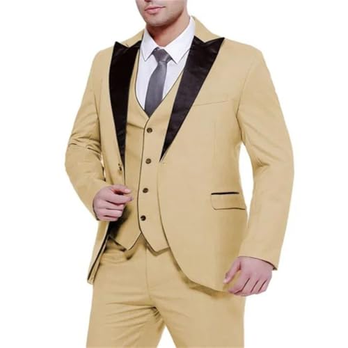 Men's Wedding Suit 3 Piece Slim Fit Tuxedo Blazer Vest Pants Groom Prom Formal Wear2