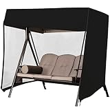 Anjetan Patio Swing Cover, Waterproof 3 Triple Seater Hammock Cover for Garden Glider Chair Patio Fu