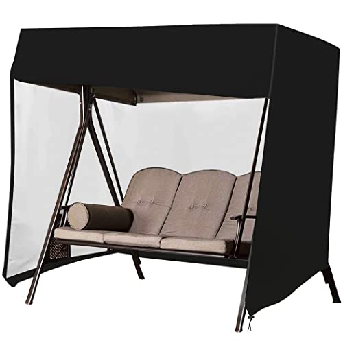 Anjetan Patio Swing Cover, Waterproof 3 Triple Seater Hammock Cover For Garden Glider Chair Patio Furniture, All Weather Protection Outdoor Furniture Protector, 87 X 49 X 67 Inches 420D #TOP26