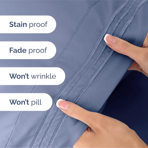 Image of King Size 4 Piece Sheet Set - Ultra Soft & Cooling Sheets - Dusty Purple | Fits 8 Inch to 16 inch Mattress, Wrinkle Free & Fade Resistant with Deep Pockets, Breathable, Comfy Hotel Luxury Bedding