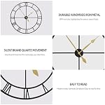LEIKE 40 Inch Extra Large Modern Wall Clock, Oversize Rustic Round Nearly Silent Battery Operated, Black Metal Roman Numerals Wall Clocks for Living Room, Bedroom, Entrance Home Decor - Image 3