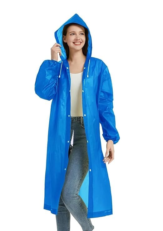 JMPWaterproof Rain Coat Hooded Universal Outdoor Water Resistant Rainwear Suit for Men Women Boys & Girls (Pack of 1) (Universal, Blue)