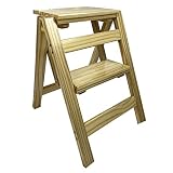 WODETIAN Escabeau Pliant en Bois à 2 marches, échelle Multi-Positions, Poids Nominal de 136 kg et Petites échelles géantes avec Pieds antidérapants, Design Pliable Facile à Ranger.