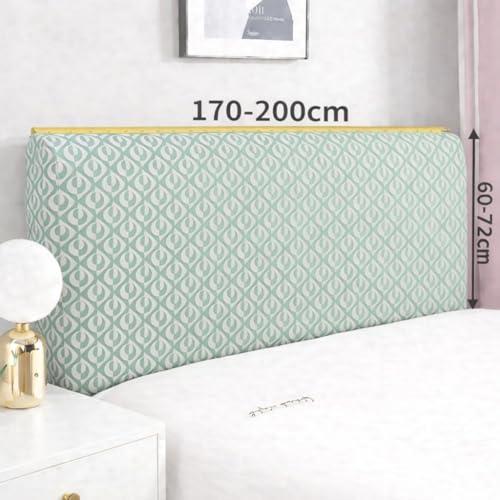 Image of HOMETHREADS Stretchable Lycra /Velvet Headboard Cover | Soft, Dust-Proof & Wrinkle-Resistant Bed Back Protector | Fits Leather, Wooden & Fabric Bedsides | for 6ft to 6.5ft Beds (Green, 178x65Cm)