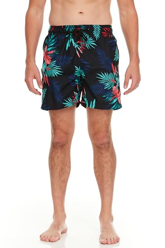 Kanu Surf Men's Riviera Swim Trunks (Regular & Extended Sizes), Mali Black, Medium