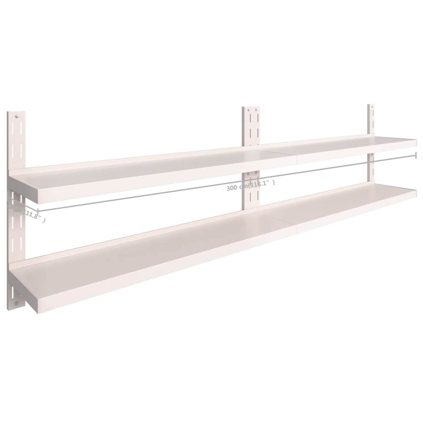 ZHOUMIN Mensole Galleggianti a 2 Livelli 2 pz in Acciaio Inox 300x30 cm,Mensola da Parete,Mensole da Muro,Mensole da Muro Design Moderne