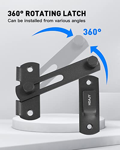 Hdajy 2Pcs Door Lock Latch, Upgrade Door Latch, Metal Door Latches Gate Locks For Outdoor Fence, Matte Black. #TOP4