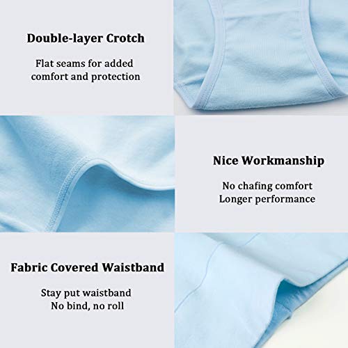 Image of wirarpa Women's Cotton Underwear High Waist Full Coverage Brief Panty Multipack