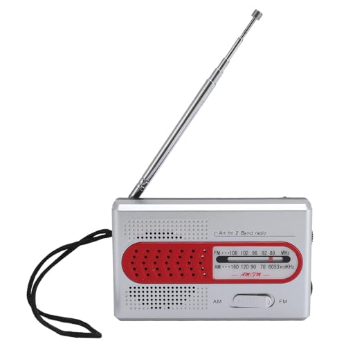 Portable Radio AM FM, Retro Vintage Radio with Speaker, High Sensitivity Battery Operated, FM 88-108MHz, AM 530-1600KHz, for Indoor, Outdoor and Emergency Use