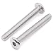 Glvaner M6-1.0 x 60mm Binding Screws Furniure Screws, Connection Bolt, Flat Round Head Socket Head Cap Screws, 304 Stainless Steel 18-8 Full Thread, 20 pcs